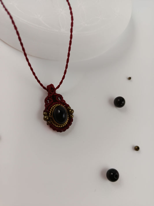 Collier oeil d'Orion - Onyx - Rouge