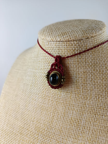 Collier oeil d'Orion - Onyx - Rouge