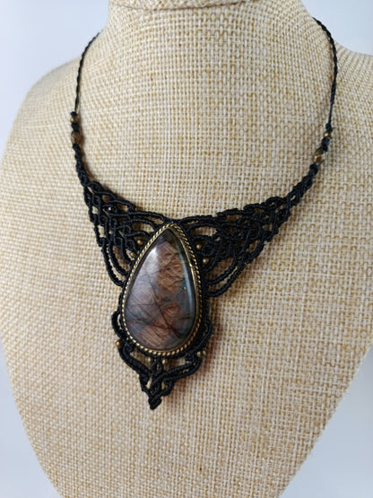 Plastron - Labradorite - Noir