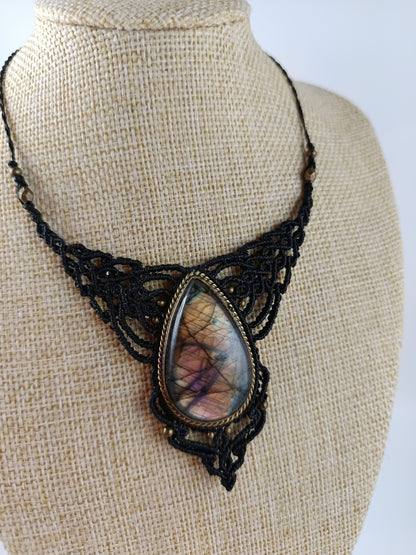 Plastron - Labradorite - Noir