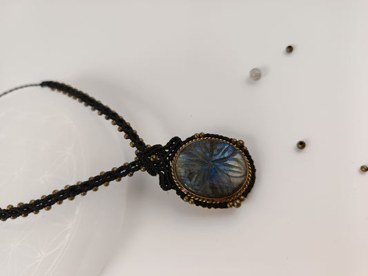 Collier opéra - Labradorite - Noir